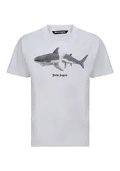 Shop Palm Angels Shark T-shirt In White/black