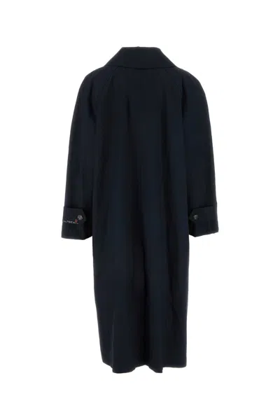 Shop Marni Midnight Blue Cotton Trench Coat In 0bn99