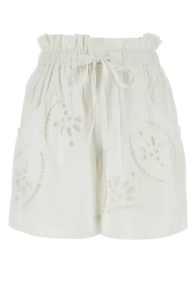 Shop Isabel Marant White Modal Blend Hidea Shorts