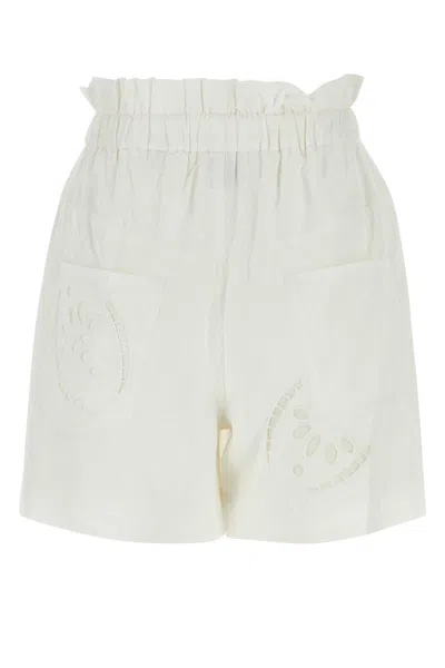 Shop Isabel Marant White Modal Blend Hidea Shorts