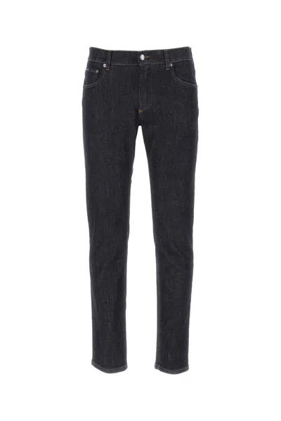 Shop Dolce & Gabbana Dark Blue Stretch Denim Jeans In S9001