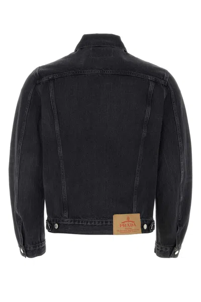 Shop Prada Black Denim Jacket