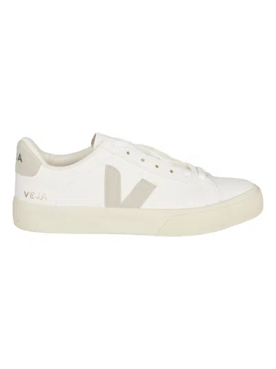 Shop Veja Logo Side Sneakers In White/natural