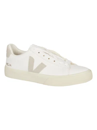 Shop Veja Logo Side Sneakers In White/natural