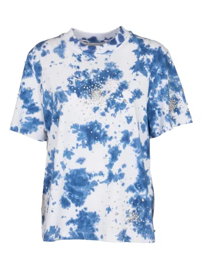 Shop Des Phemmes Tie Dy T-shirt In Dark Blue
