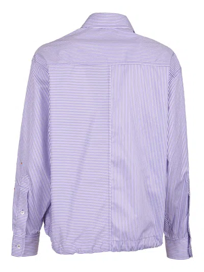Shop Des Phemmes Embellish Oversized Shirt In Violet/white
