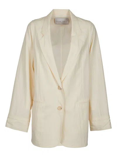 Shop Forte Forte Two-buttoned Oversized Blazer In Ivory