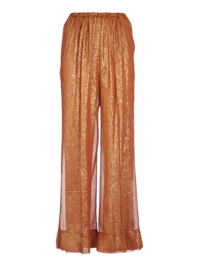 Shop Forte Forte Crepe Trousers In Bronze
