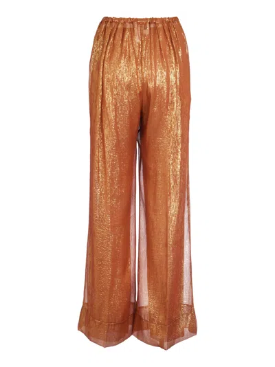 Shop Forte Forte Crepe Trousers In Bronze