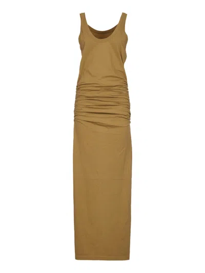 Shop Laneus Fitted Tank Top Dress In Khaki