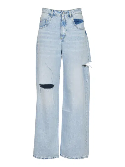 Shop Icon Denim Rip Detail Jeans In Celeste