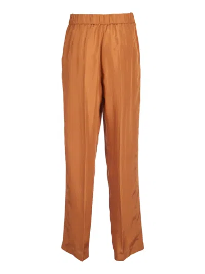 Shop Forte Forte Concealed Straight Trousers In Bronze