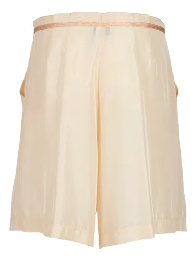 Shop Forte Forte Laced Shorts In Ivory