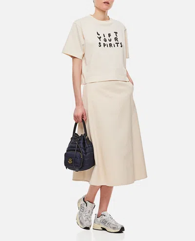 Shop Moncler Midi Skirt In White