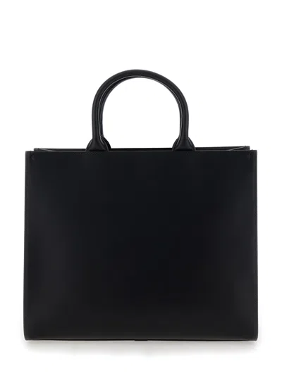 Shop Dolce & Gabbana Black Handbag With Tonal Dg Detail In Smooth Leather Woman