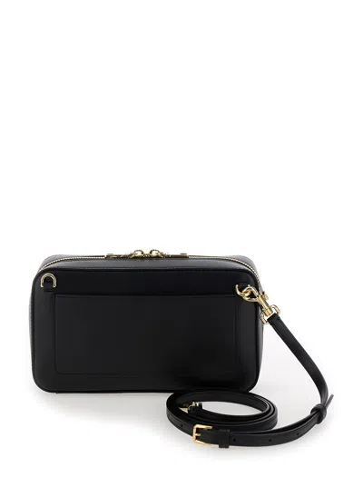 Shop Dolce & Gabbana Black Crossbody Bag With Quilted Logo In Leather Woman