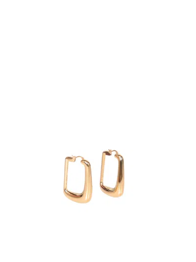 Shop Jacquemus Les Boucles Oval Gold Earrings In Metallic