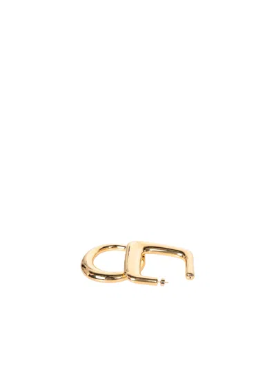 Shop Jacquemus Grandes Creoles Ovalo Gold Earrings In Metallic