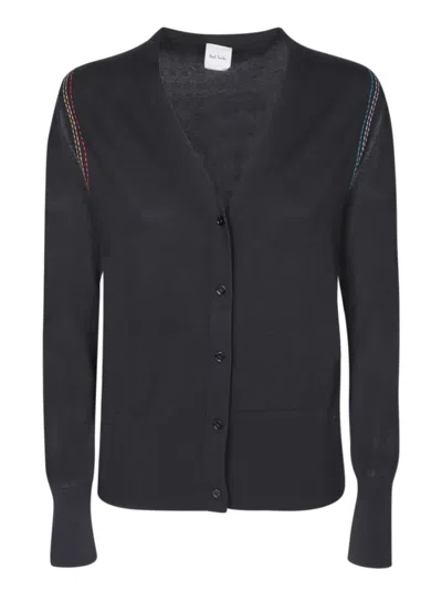 Shop Paul Smith Buttoned Multicolor/black Cardigan