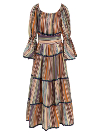 Shop Flora Sardalos Amorgos Dress In Multicolor