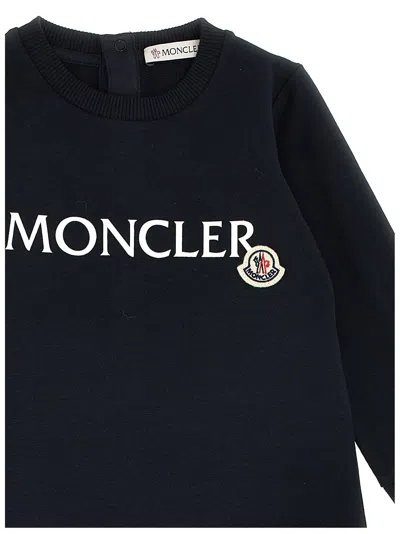Shop Moncler Logo Print Bib In Blue