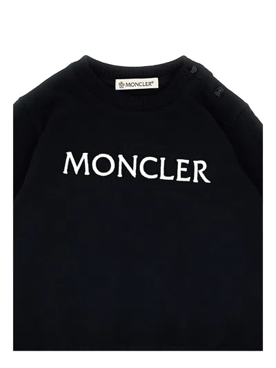 Shop Moncler Logo Embroidery Sweatshirt In Blue