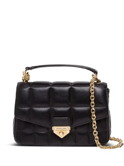 Shop Michael Michael Kors Soho Small Quilted Shoulder Bag In Black