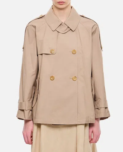 Shop Max Mara The Cube Dtrench Short Coat In Beige