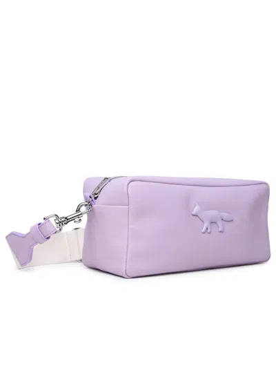 Shop Maison Kitsuné Cloud Lilac Leather Bag In Lilla