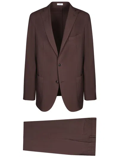 Shop Boglioli Hopsack Brown Suit