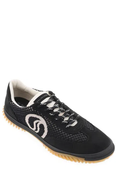 Shop Stella Mccartney S Wave Lace-up Sneakers In Black