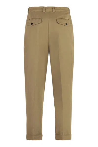 Dondup Adam Stretch Cotton Chino Trousers In Beige