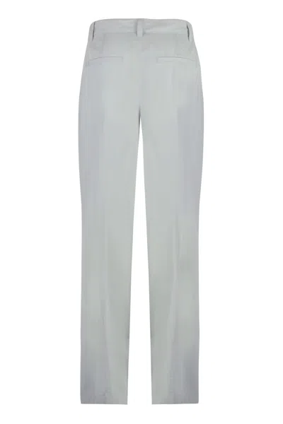 Shop Bottega Veneta Cotton-silk Trousers In Grey