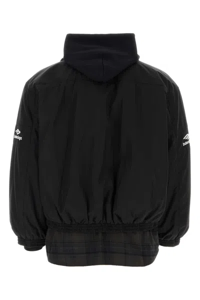 Shop Balenciaga Black Cotton Blend Oversize Jacket