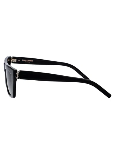 Shop Saint Laurent Sl M131 Sunglasses In 001 Black Black Black
