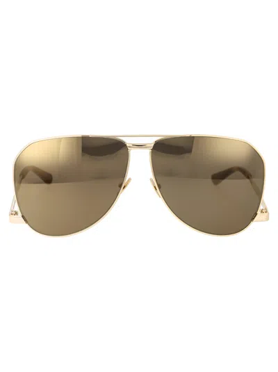 Shop Saint Laurent Sl 690 Dust Sunglasses In 004 Gold Gold Brown