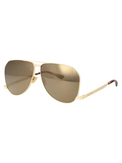 Shop Saint Laurent Sl 690 Dust Sunglasses In 004 Gold Gold Brown