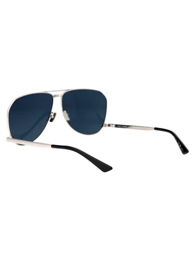 Shop Saint Laurent Sl 690 Dust Sunglasses In 003 Silver Silver Blue