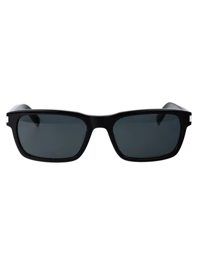 Shop Saint Laurent Sl 662 Sunglasses In 001 Black Crystal Black