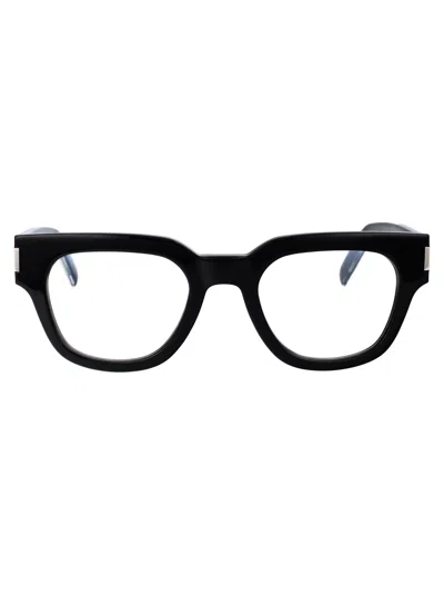 Shop Saint Laurent Sl 661 Glasses In 001 Black Crystal Transparent