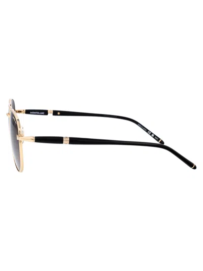 Shop Montblanc Mb0345s Sunglasses In 001 Gold Black Grey