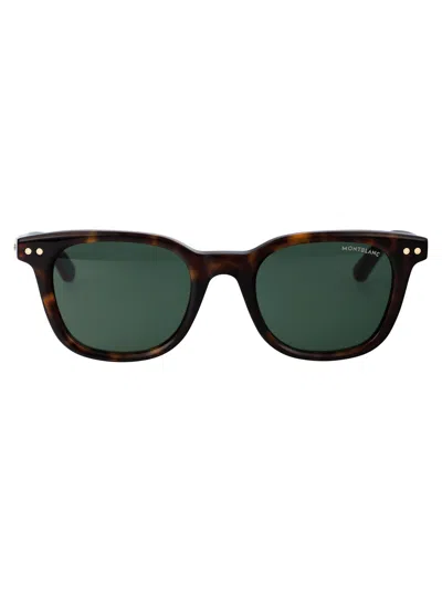 Shop Montblanc Mb0320s Sunglasses In 002 Havana Havana Green