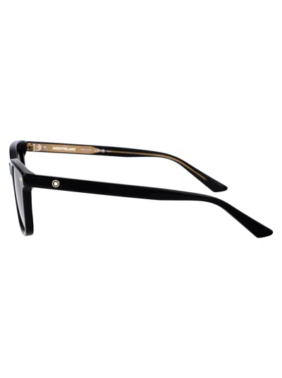 Shop Montblanc Mb0320s Sunglasses In 001 Black Black Grey