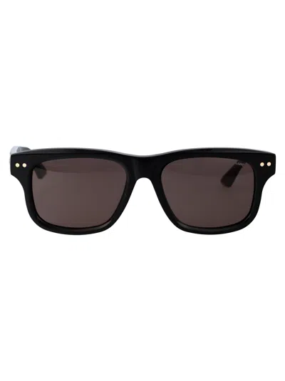 Shop Montblanc Mb0319s Sunglasses In 001 Black Black Grey