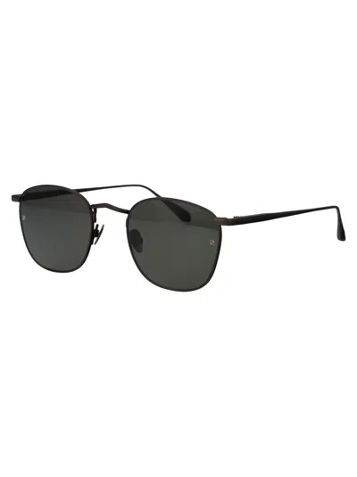 Shop Linda Farrow Simon Sunglasses In Mattnickel/grey