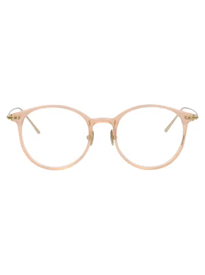 Shop Linda Farrow Gray Glasses In 20 Peach/ Light Gold/ Optical