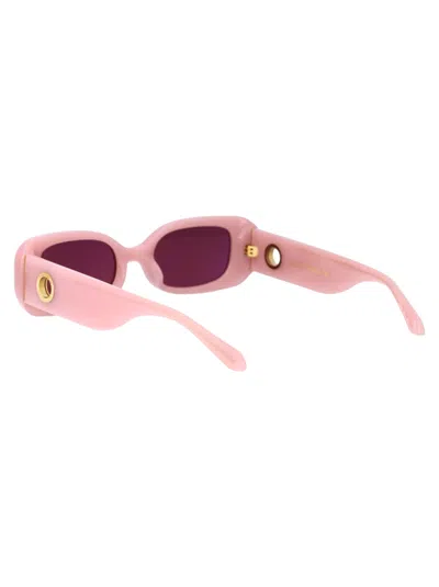 Shop Linda Farrow Lola Sunglasses In Lilac/lightgold/purple