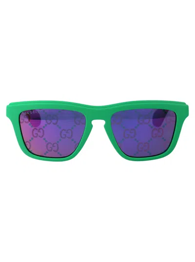 Shop Gucci Gg1571s Sunglasses In 004 Green Green Blue