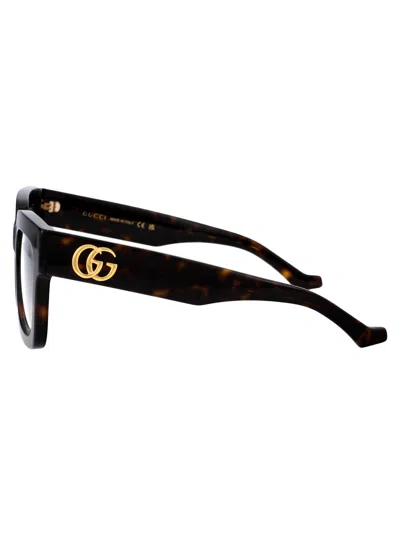Shop Gucci Gg1549o Glasses In 002 Havana Havana Transparent