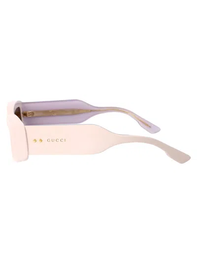 Shop Gucci Gg1528s Sunglasses In 003 Ivory Ivory Brown